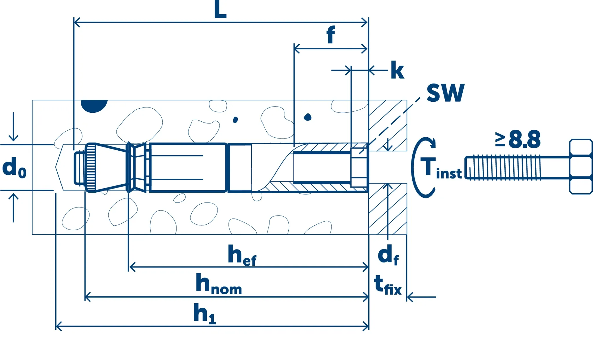Takakartioankkuri Liebig® superplus tyyppi ILS 3