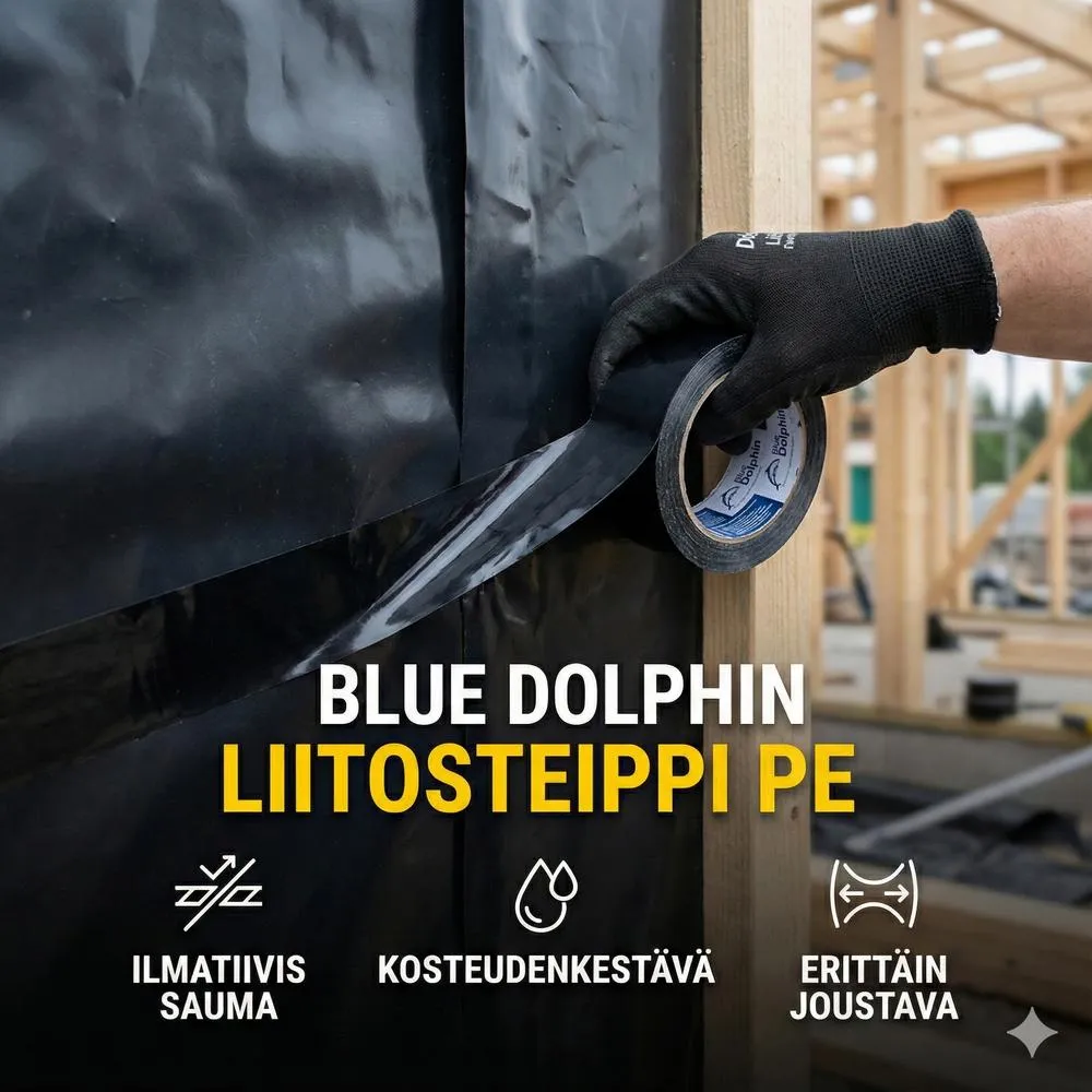 Blue Dolphin Liitosteippi PE 50 mm x 50 m rakennusmuoville 3