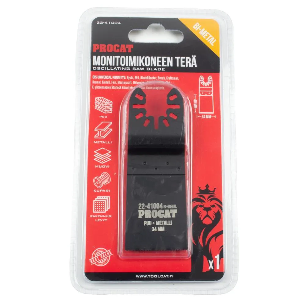 Procat Monitoimikoneen terä 34 x 40 mm BIM puu ja metalli 2