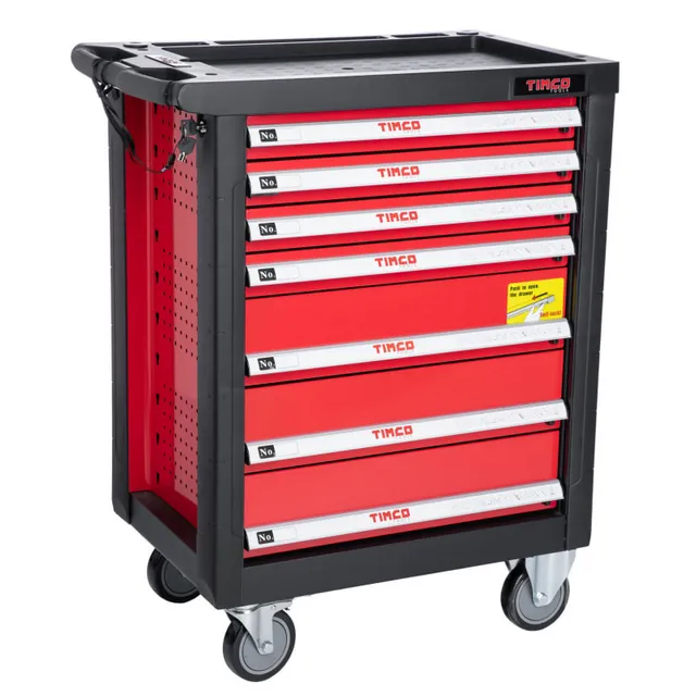 Timco 7ltk 221-osainen työkaluvaunu työkaluilla