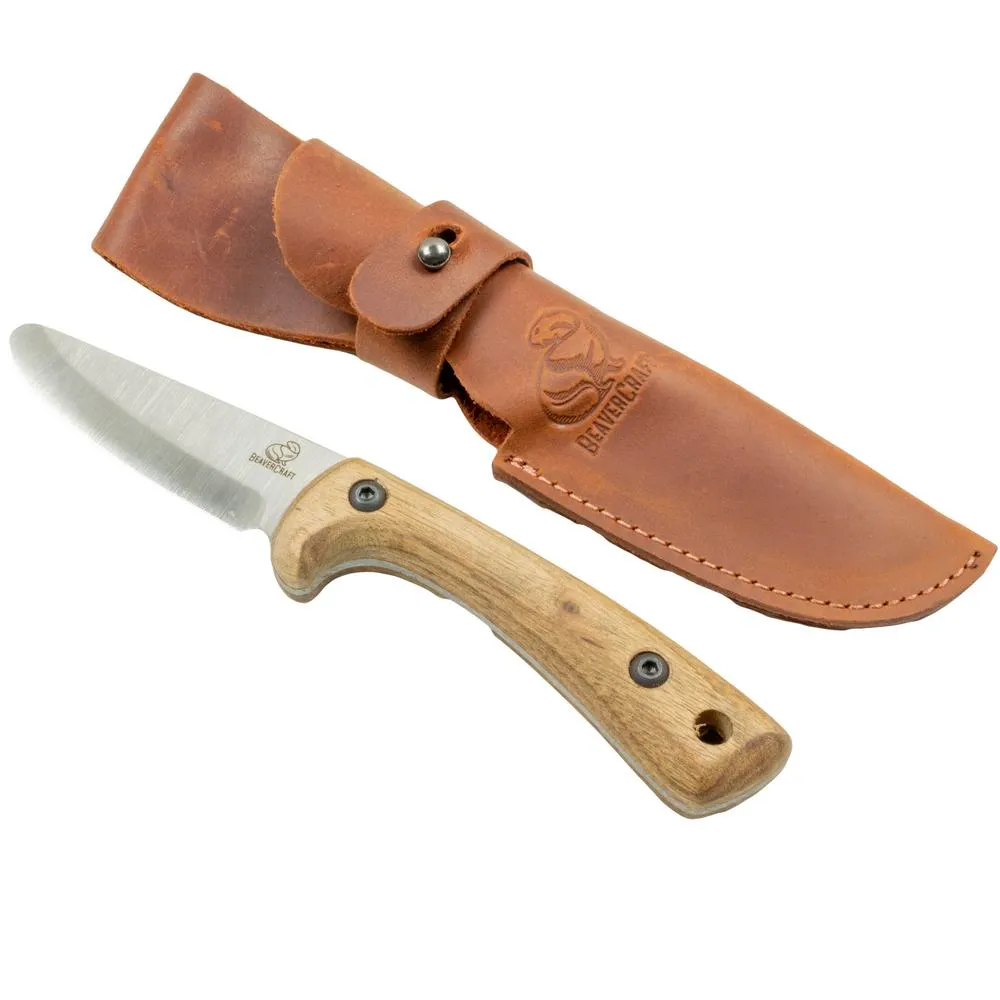 BeaverCraft Eräpuukko Junior nahkatupella 1