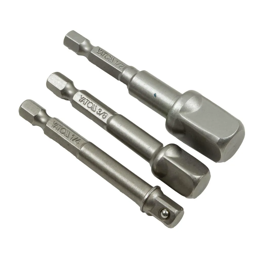 Yato Hylsyadapterisarja 3-osaa, 1/4", 3/8" ja 1/2" 75 mm 1