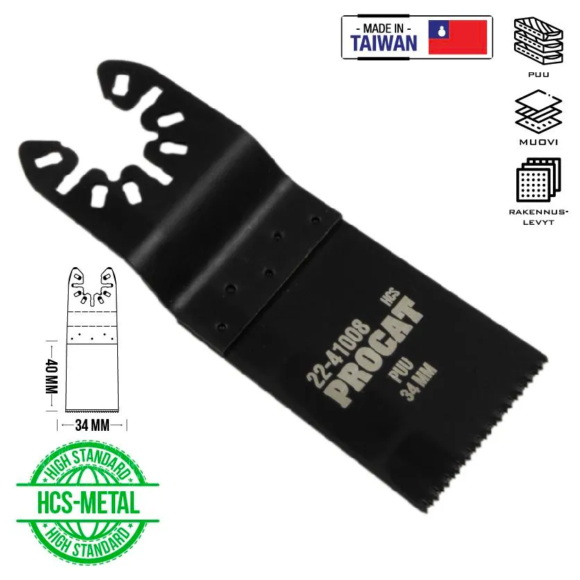 Procat Monitoimikoneen terä 34 x 40 mm HCS puulle 3