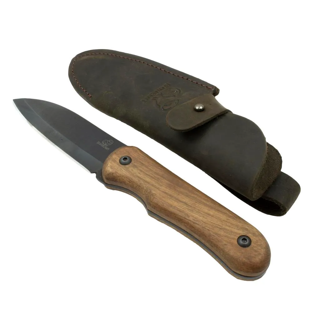 Beavercraft Eräpuukko 210 mm, hiiliteräs, pähkinäpuu, kotelo 1