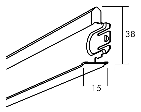 Ecophon Connect T15 TVL välilista 1200 mm White 01 36 kpl 2