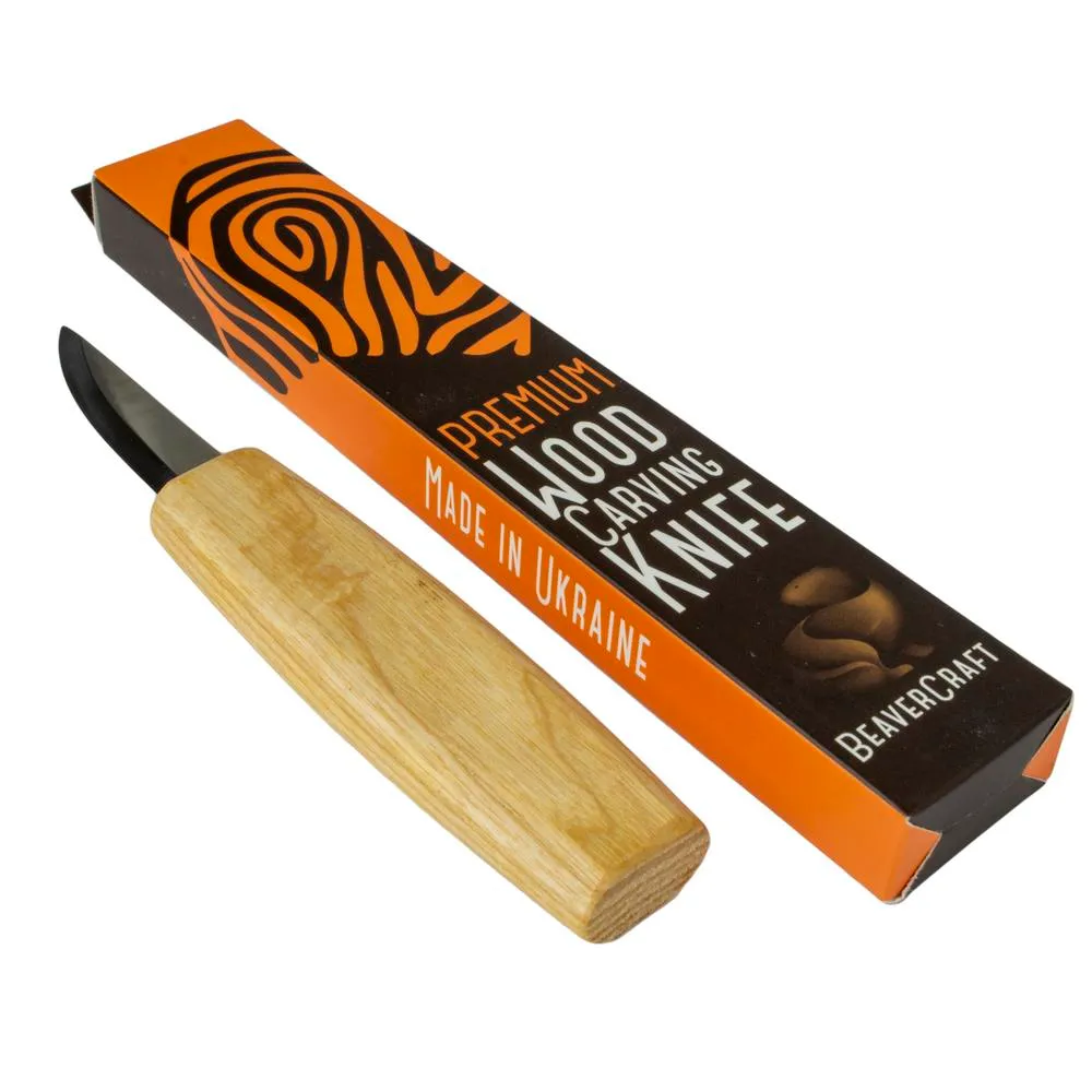 BeaverCraft vuolupuukko 60 mm, tamminen muotoiltu kahva 1