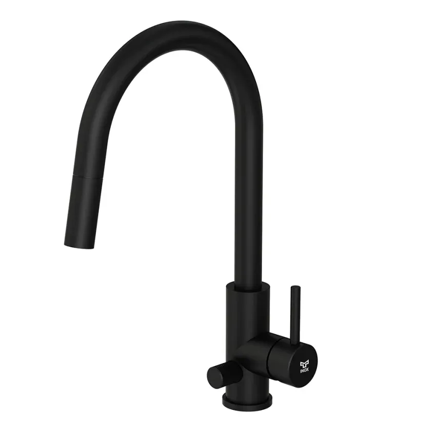 INOX by Tammiholma Q1 keittiöhana C-putkella, APK-liitännällä ja ulosvedettävällä suihkulla 5