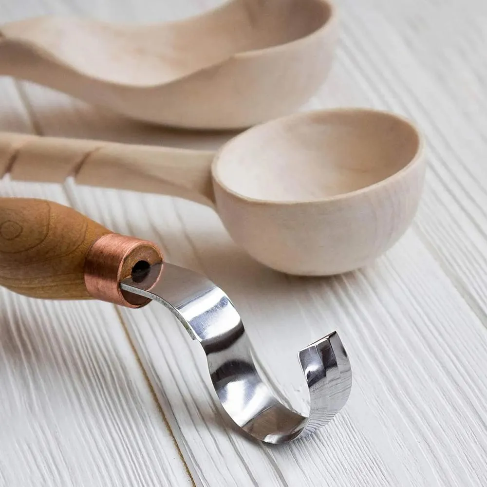 BeaverCraft Koverrin 30 mm pitkä , kovelo- / lusikkapuukko 4