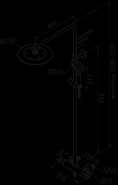 SUIHKUJÄRJESTELMÄ DAMIXA 57954.30 SILHOUET KROMI 3
