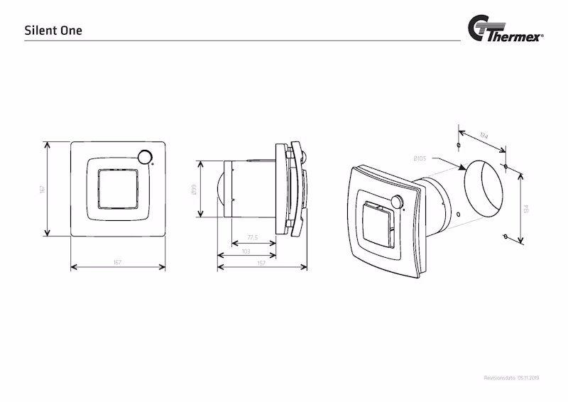 PUHALLIN THERMEX SILENT ONE MUSTA 2