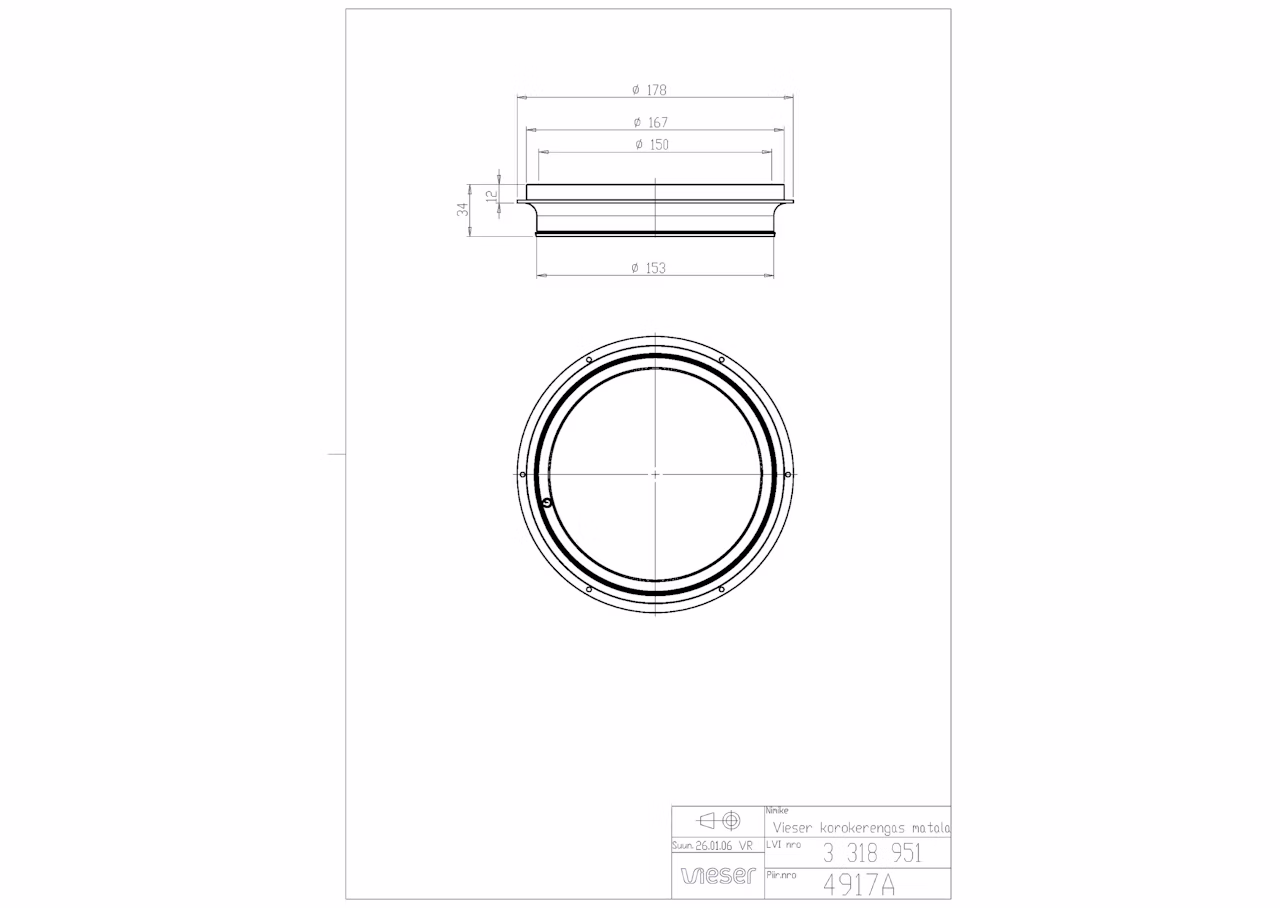 Lattiakaivon korokerengas 12MM 2