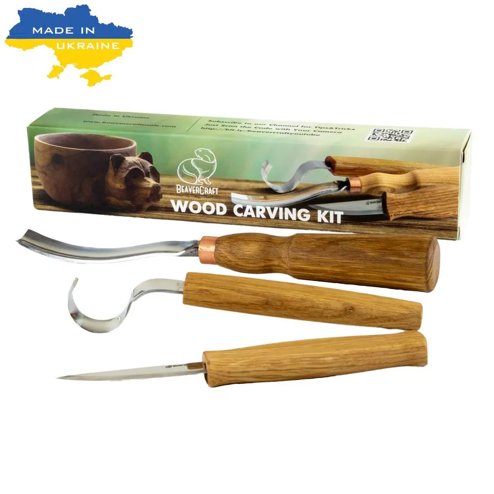 Kaiverrustalttasarja BeaverCraft 3 osaa, koverrus, lusikantekoon 1