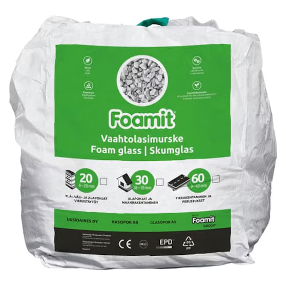 Vaahtolasimurske Foamit 20, 4-20mm 1000 l/säkki