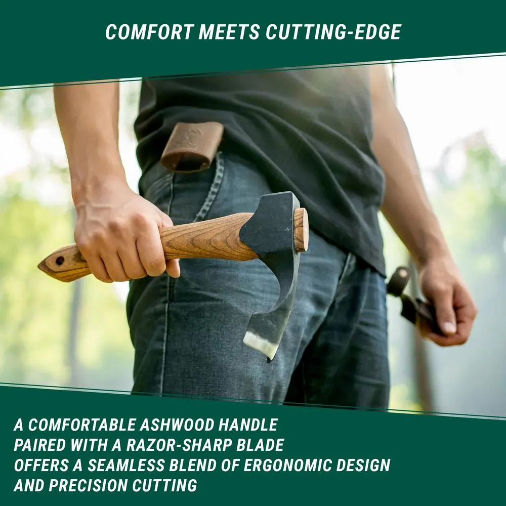 BeaverCraft Kourukirves 395 mm, nahkatuppi + vyökotelo 2