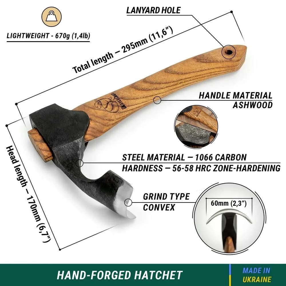 BeaverCraft Kourukirves 395 mm, nahkatuppi + vyökotelo 4