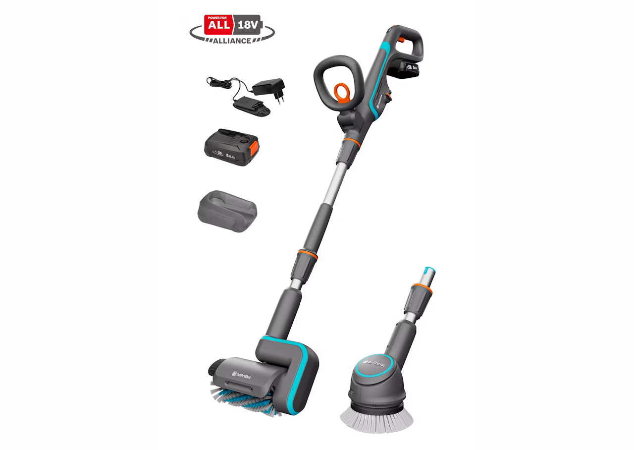 Terassipesuri AquaBrush Universal 18 V P4A Sisältää yleisharjan