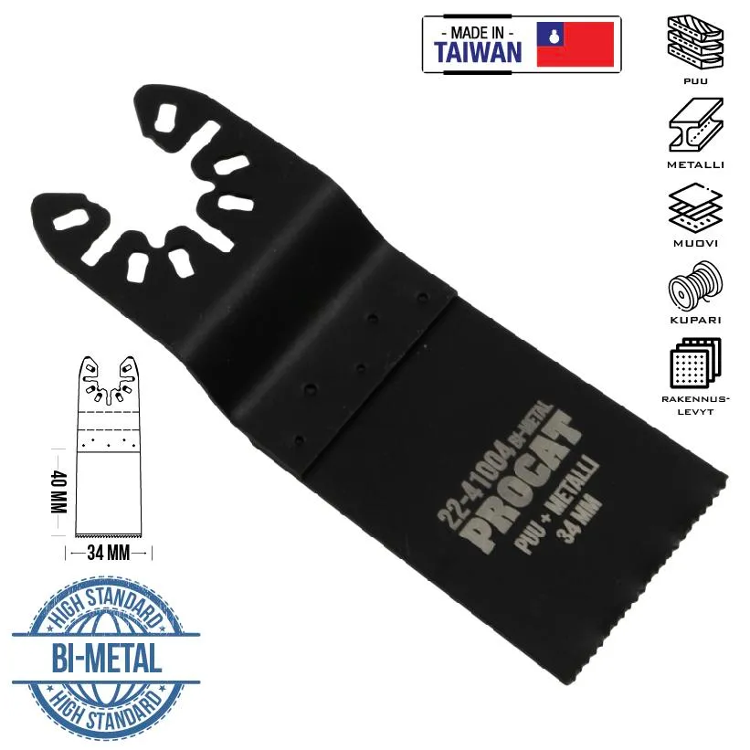 Procat Monitoimikoneen terä 34 x 40 mm BIM puu ja metalli 3