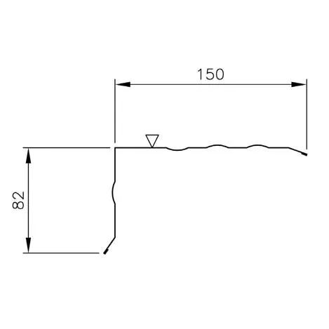 Päätylista Ruukki muoto- ja poimukatteille, polyesteri, 3m