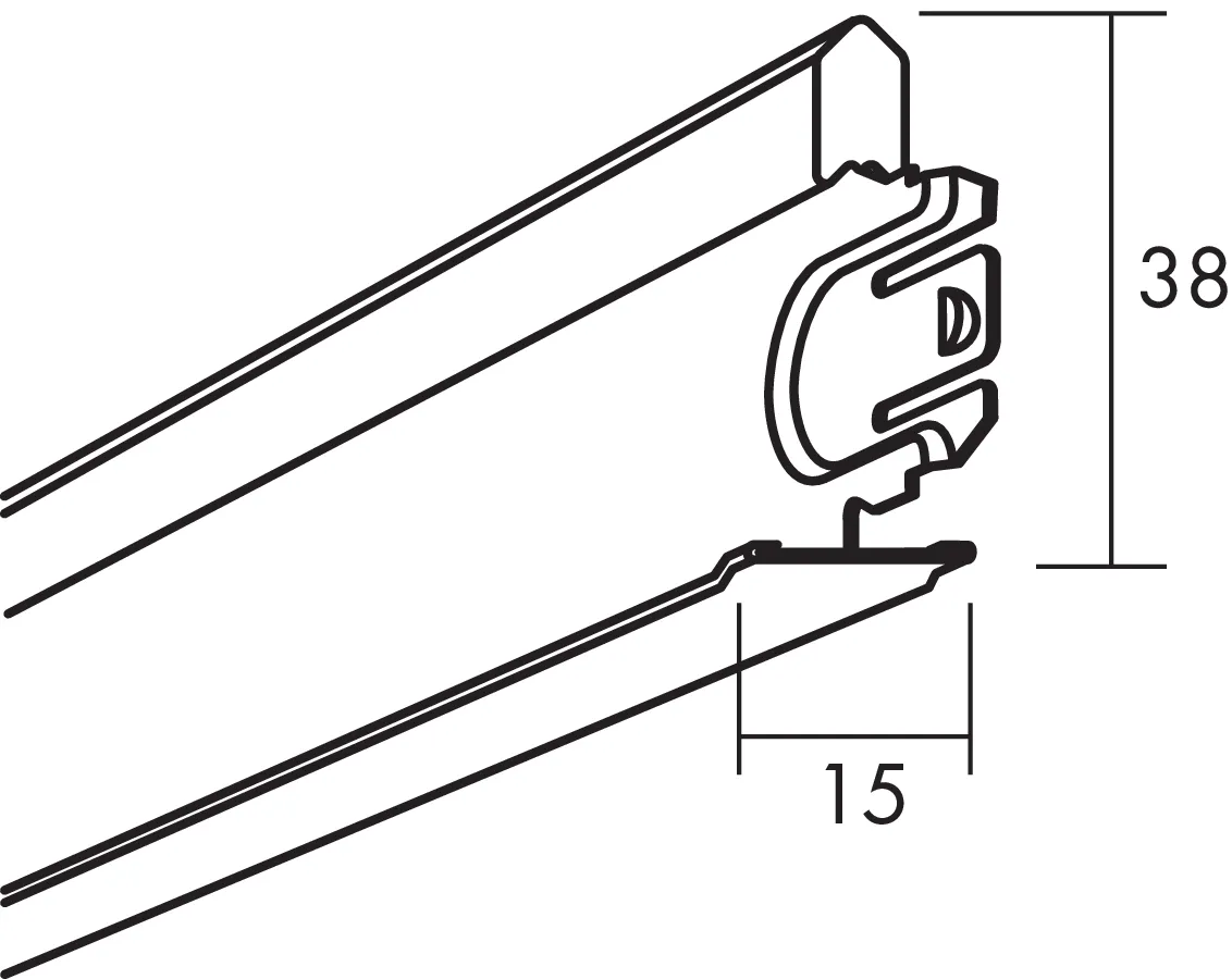 Ecophon Connect T15 TVL välilista 1200 mm White 01 36 kpl 1
