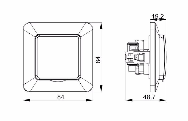 PISTORASIA UPPO OPAL 1S/16A/IP44 UPR MUSTA