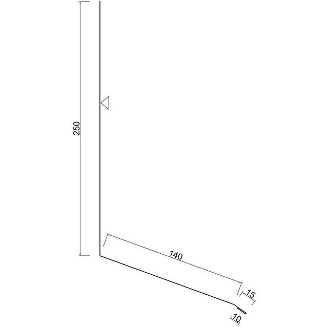 Liitoslista kulmalla 110 astetta 3m Pural BT Ruukki