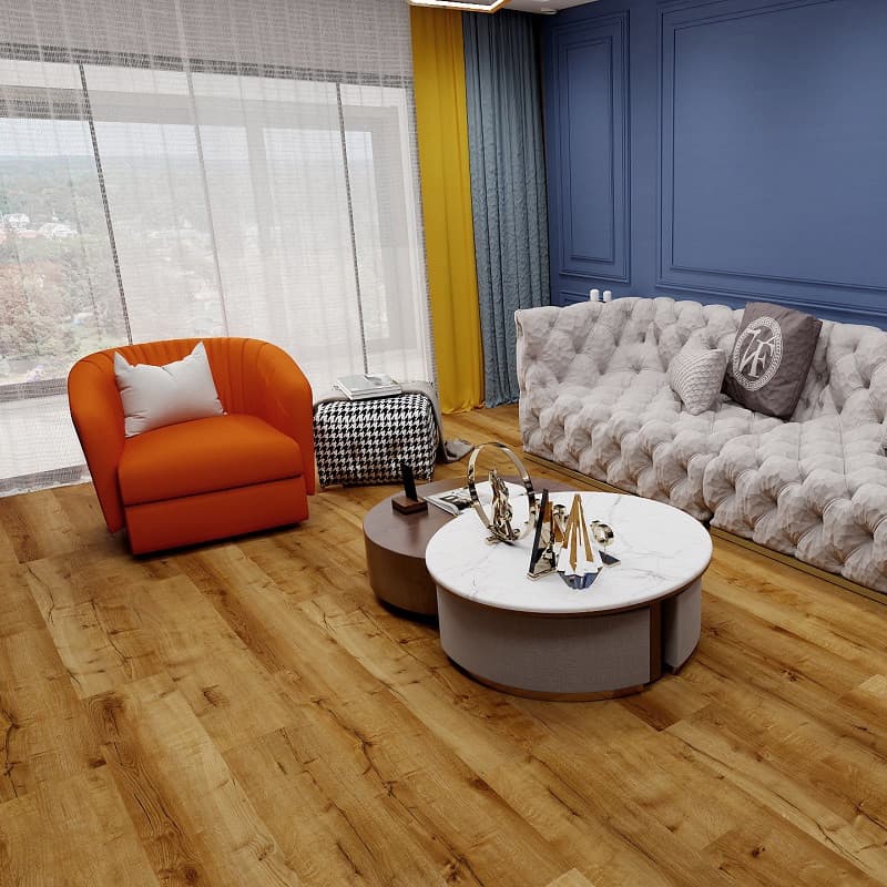 Vinyylilankku Väinämöisen venepuu (integroitu askeläänieriste)