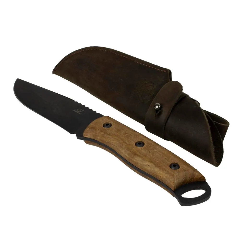 Beavercraft Eräpuukko 250 mm, hiiliteräs, pähkinäpuu, kotelo