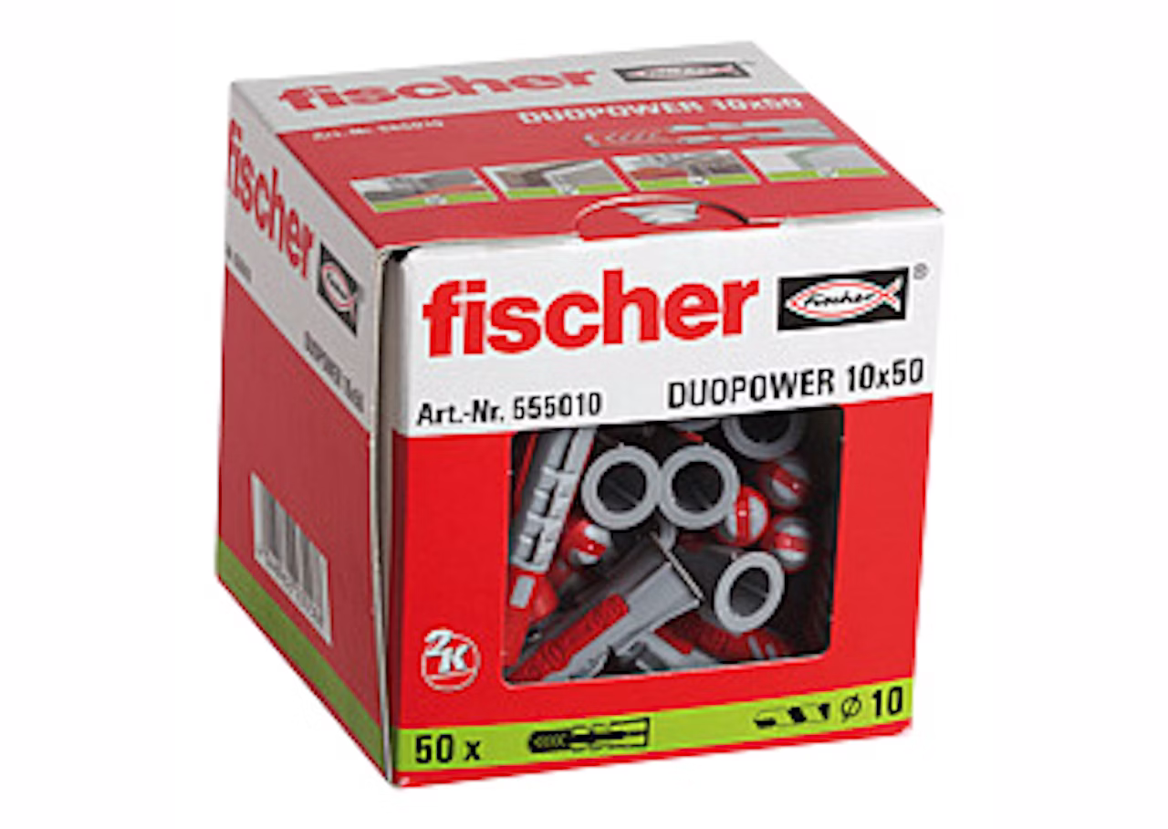Nailontulppa Fischer Duopower 10x50, 50 kpl