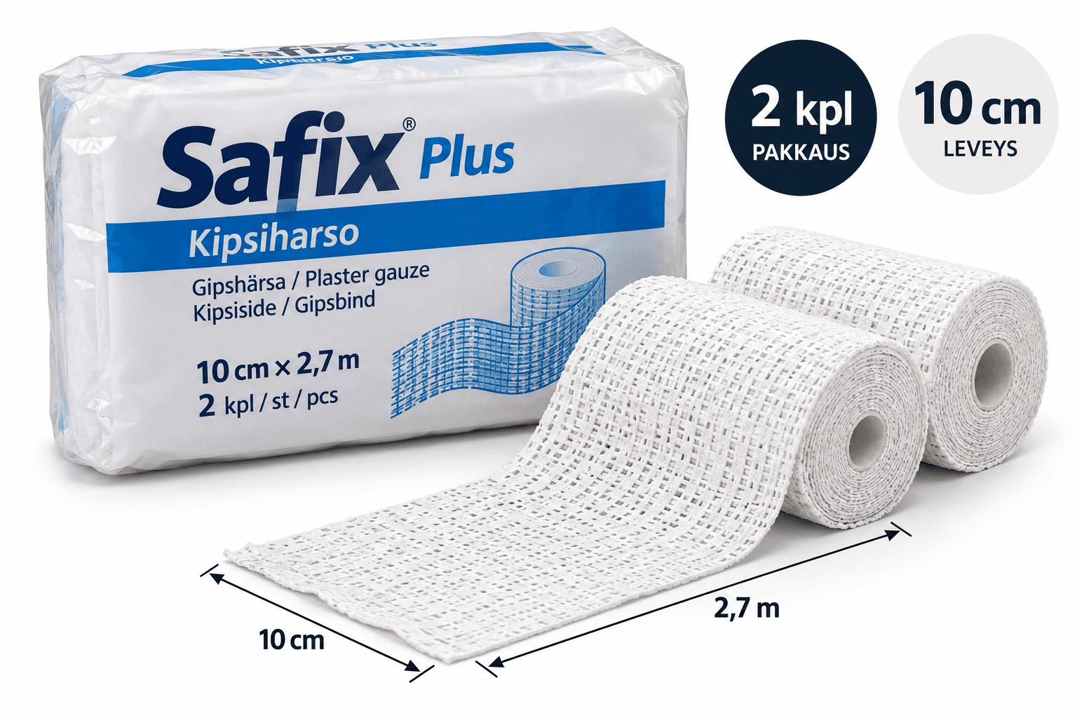 Safix Plus kipsiharso 10 cm × 2,7 m, 2 kpl 1