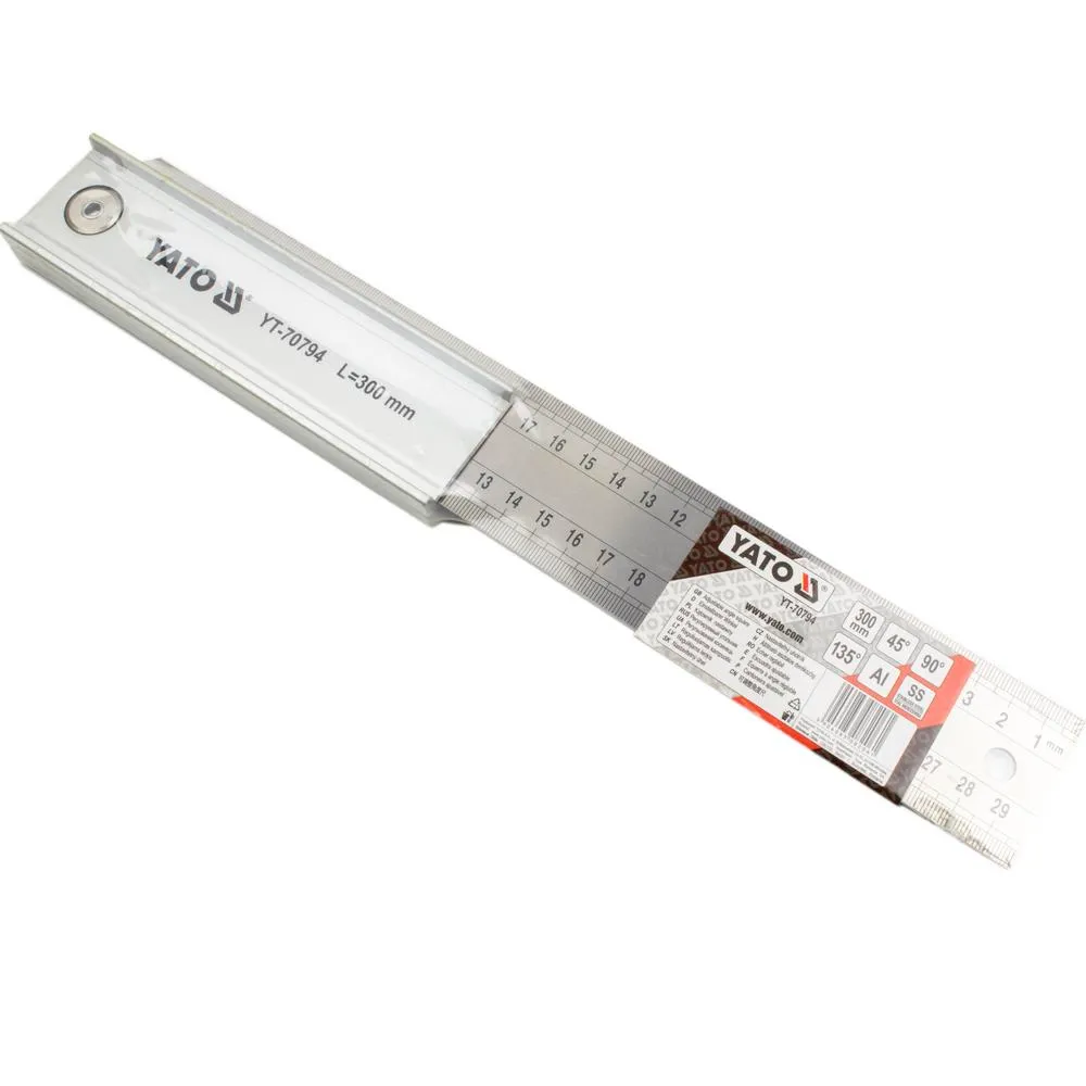 Yato Säädettävä suorakulma 160 x 300 mm, 90 - 45 - 135 ast. 3