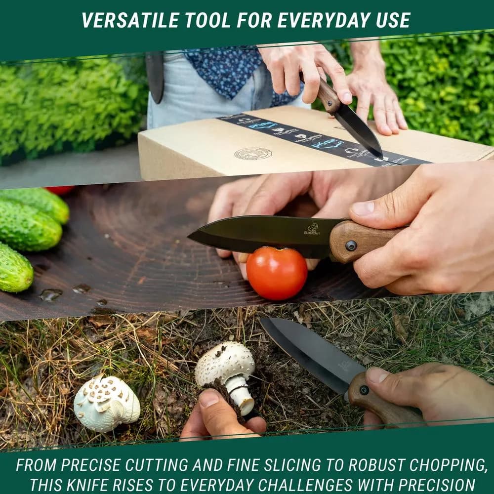 Beavercraft Eräpuukko 210 mm, hiiliteräs, pähkinäpuu, kotelo