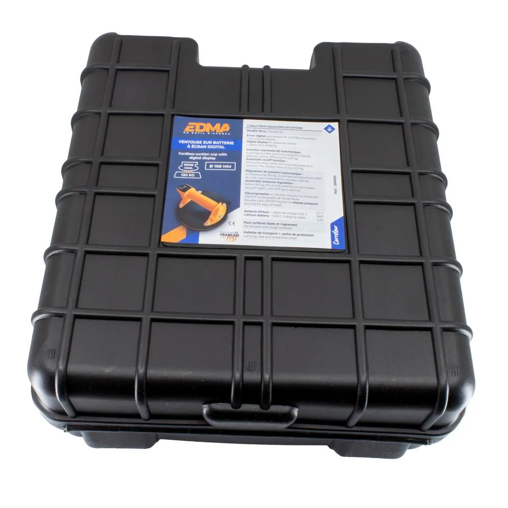 Edma Akkukäyttöinen imukuppi 130 kg 198 mm digitaalinäyttö 8