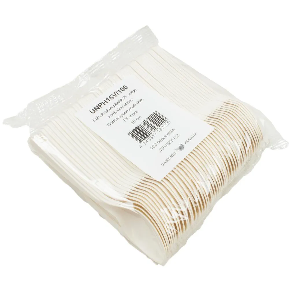 Kahvilusikka valkoinen 15 cm, 100 kpl
