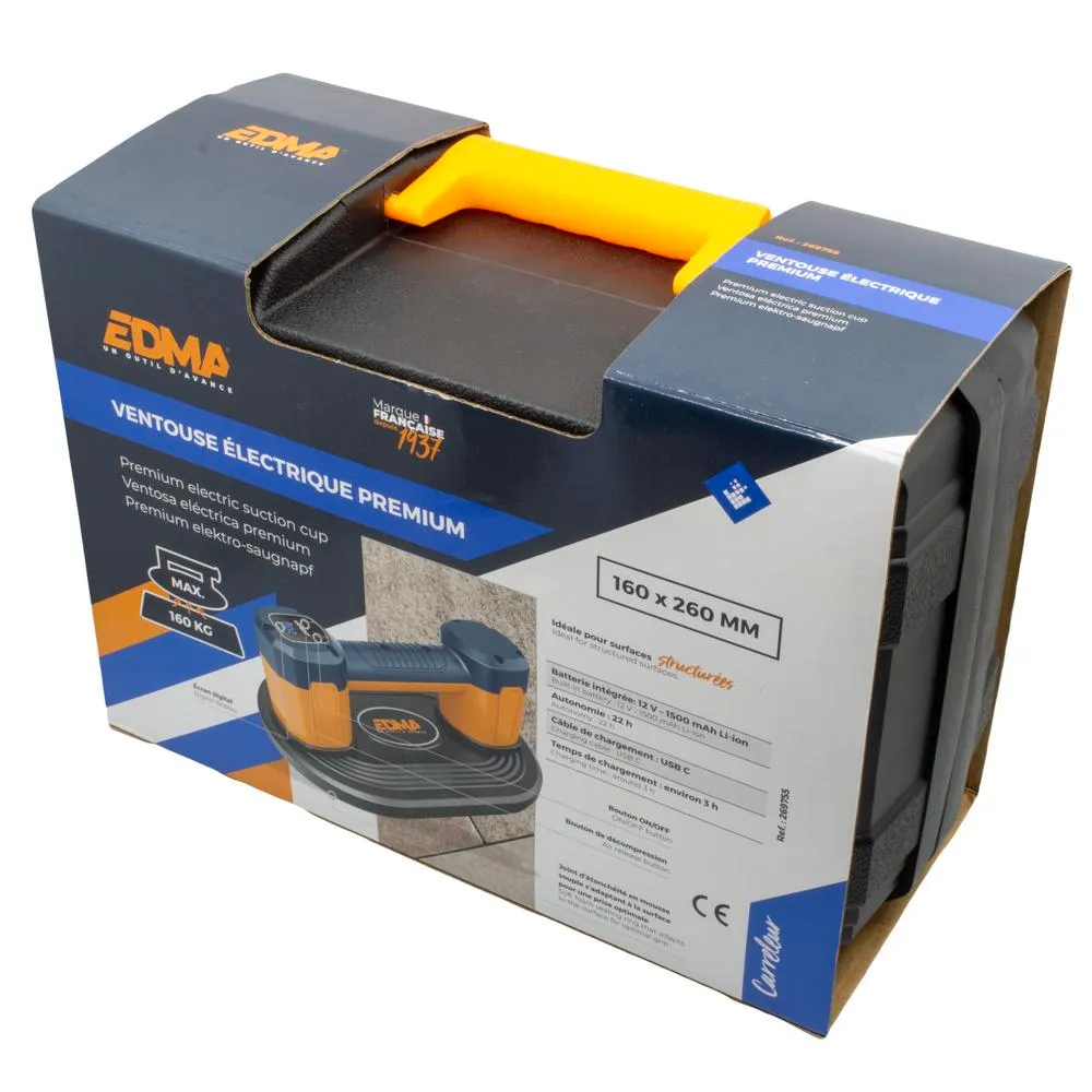 Edma Akkukäyttöinen imukuppi PRO 160 kg epätasaisille pinnoille 3