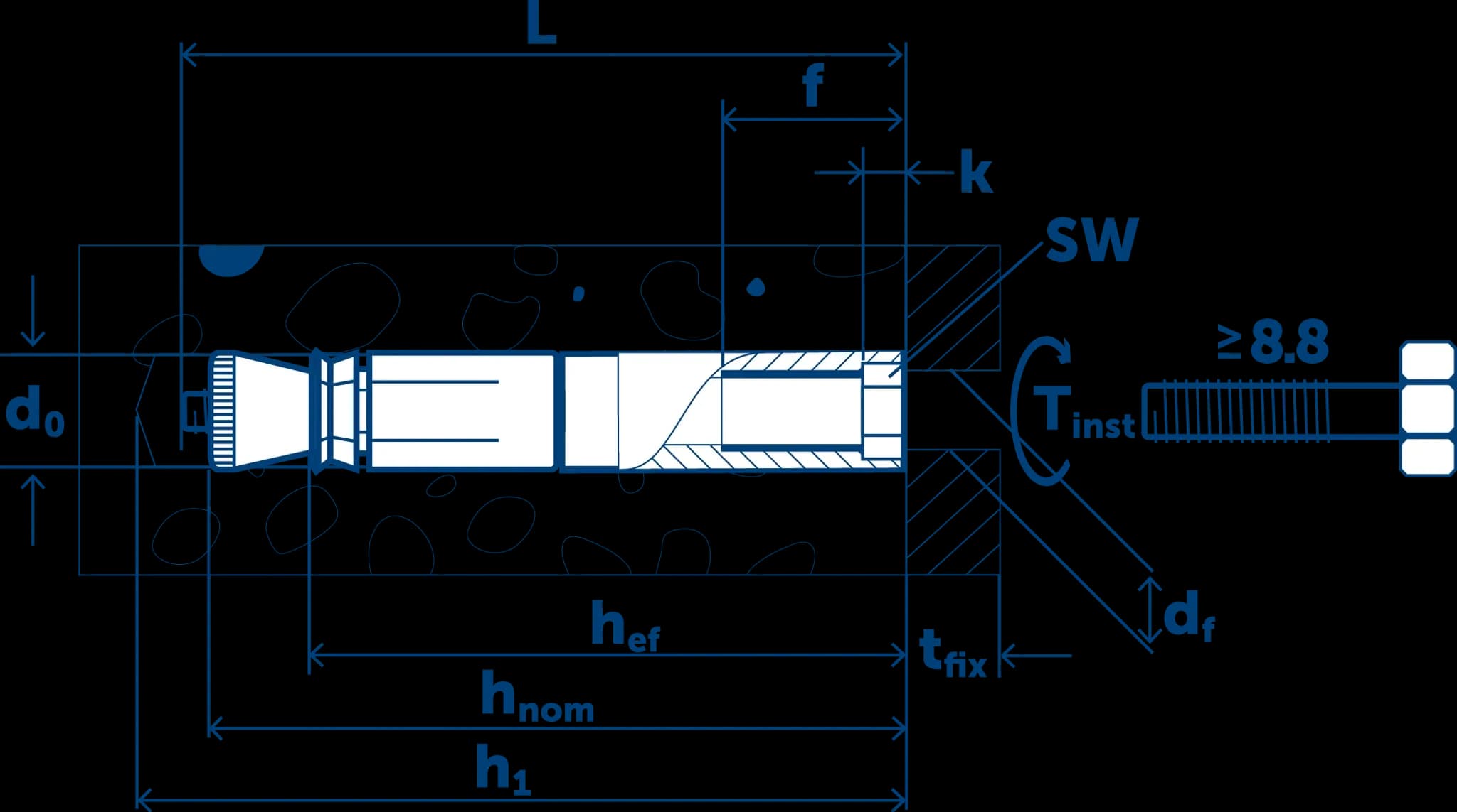 Takakartioankkuri Liebig® superplus tyyppi ILS 4