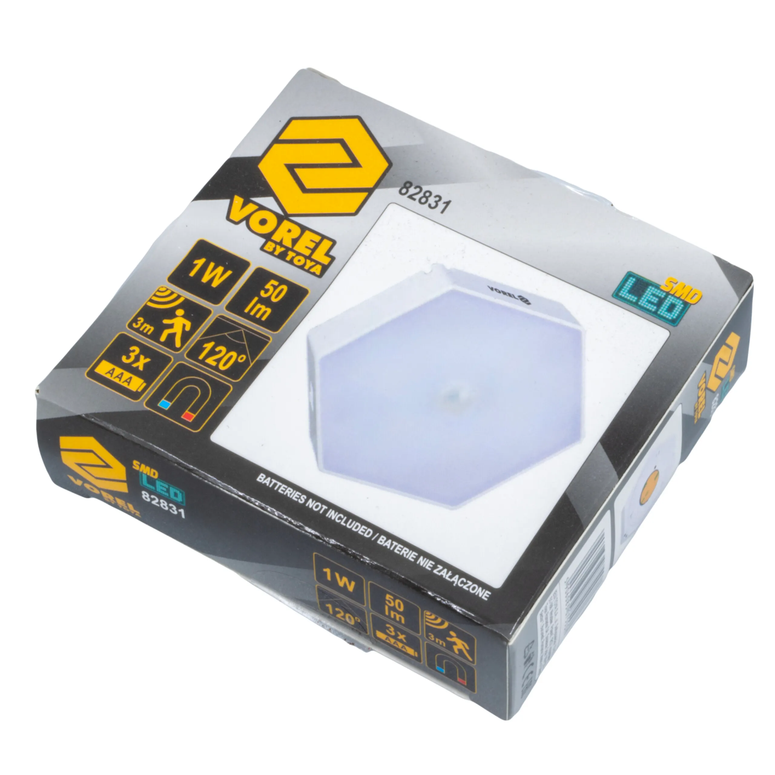 Vorel Paristokäyttöinen led-valo liiketunnistimella 50lm 6