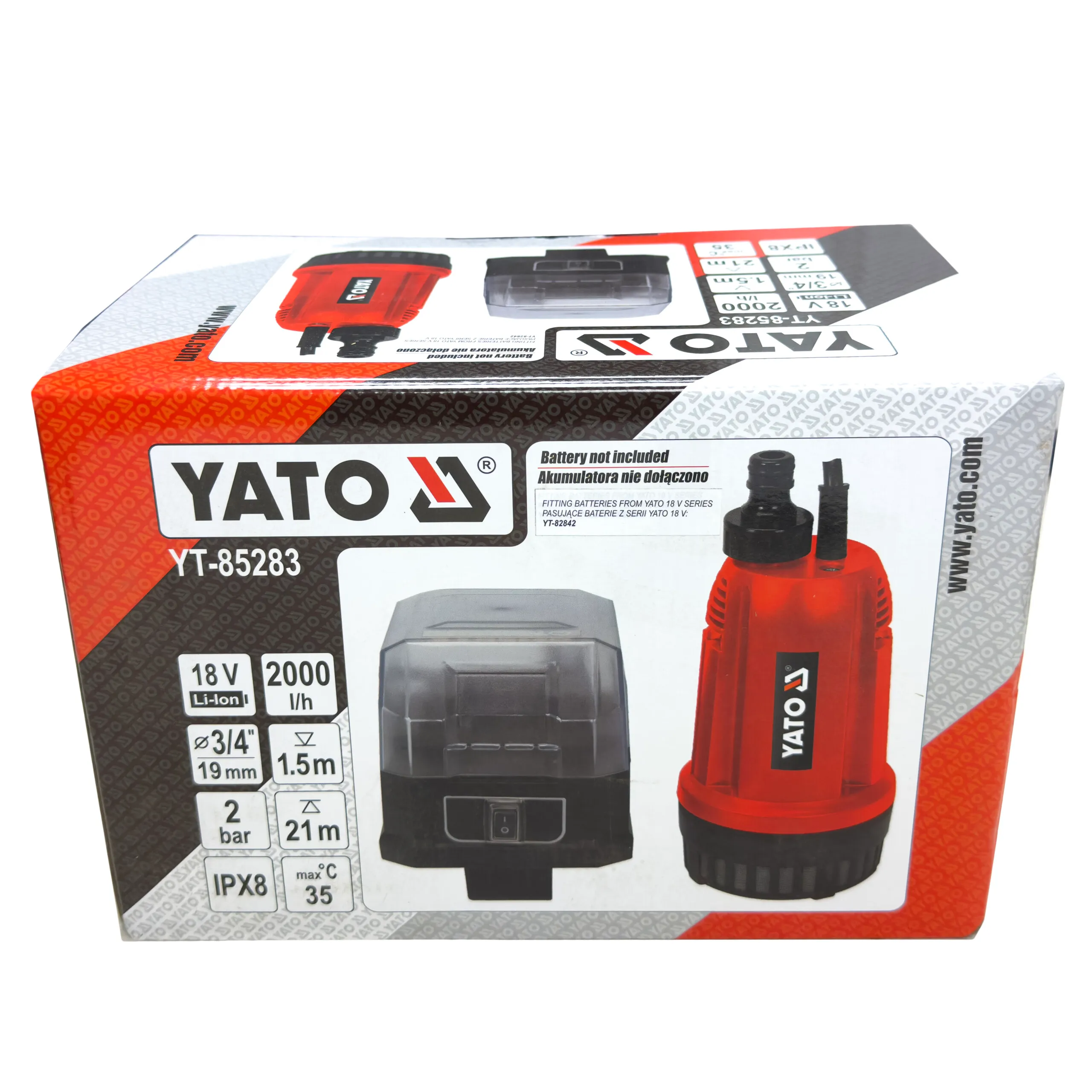 Yato Akku-uppopumppu 18V 1.5 m runko 6