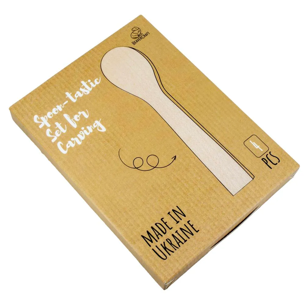 BeaverCraft Aihio-sarja lusikan kaivertamiseen 4 kpl 2