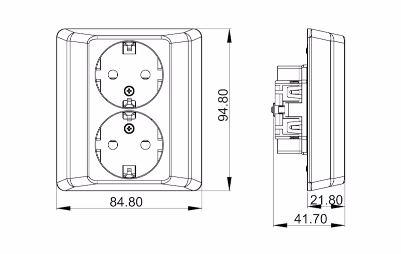 PISTORASIA UPPO OPAL 2S/16A/IP20 UPR MUSTA