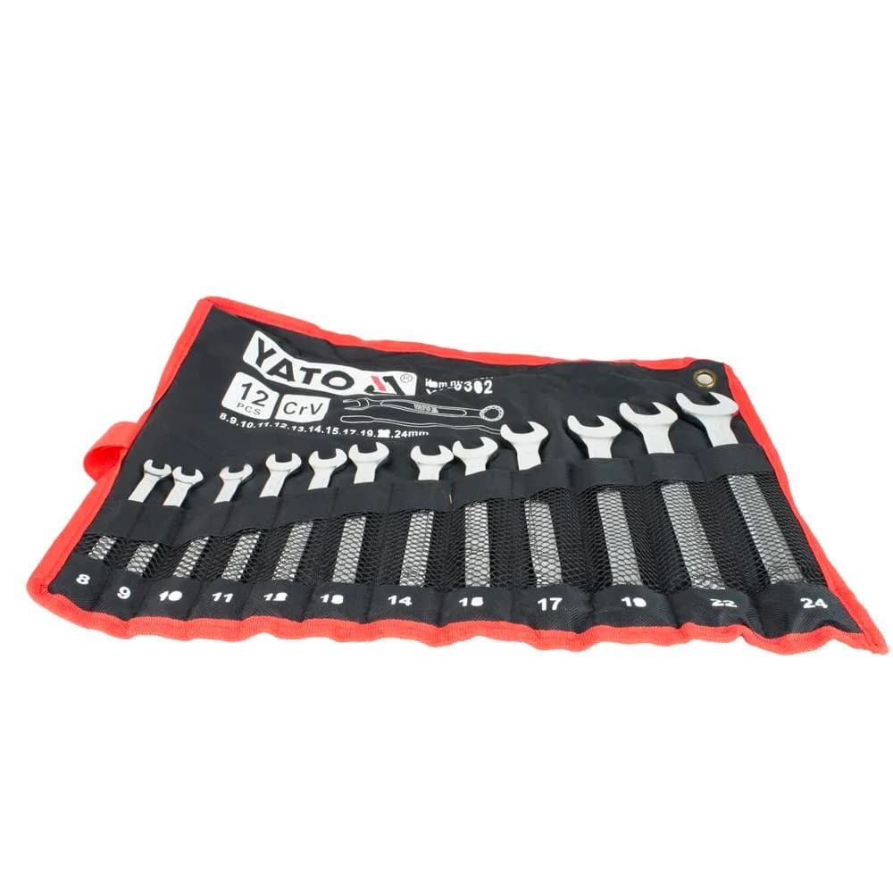 Yato Kiintolenkkisarja CrV 8-24 mm 12-osaa, DIN3113
