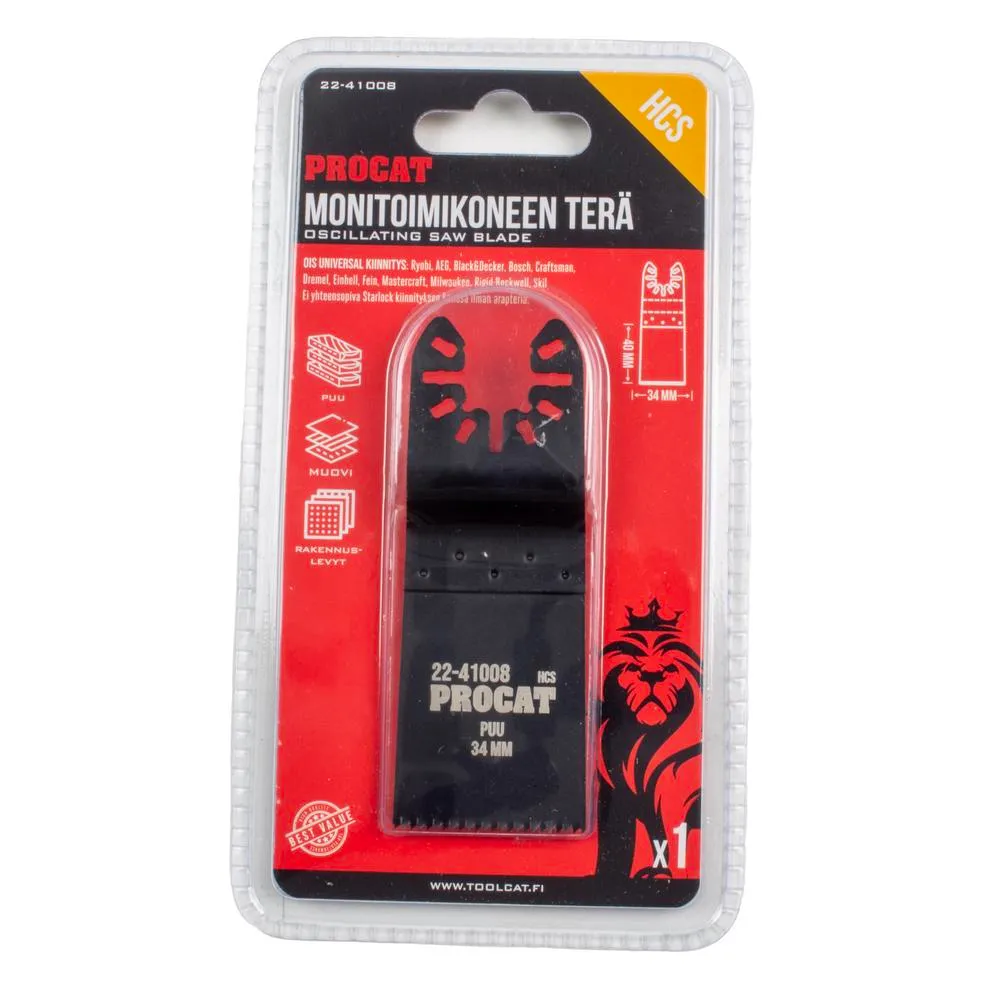Procat Monitoimikoneen terä 34 x 40 mm HCS puulle 2
