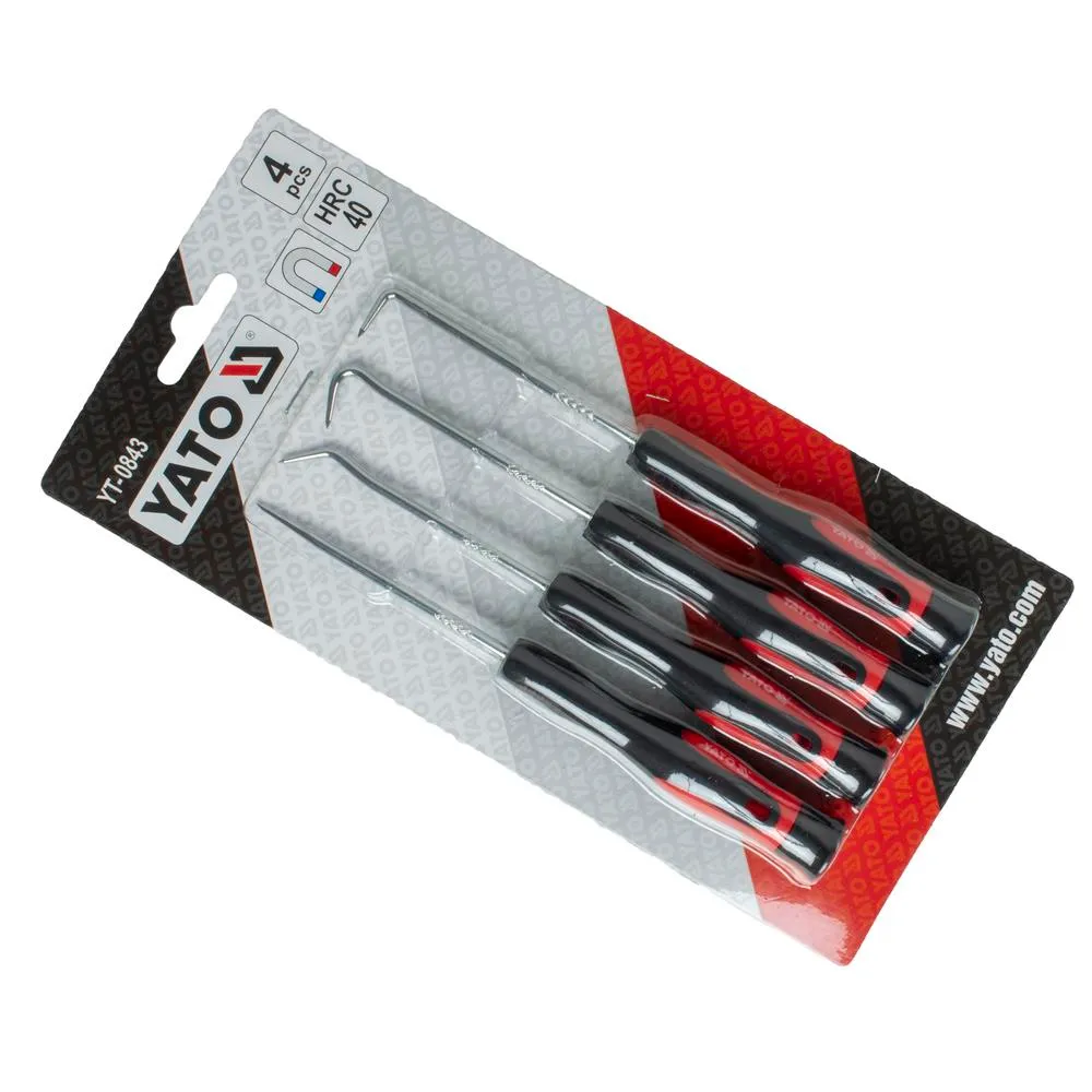 Yato Piikki- ja koukkusarja mini magneetilla 4-os. 2