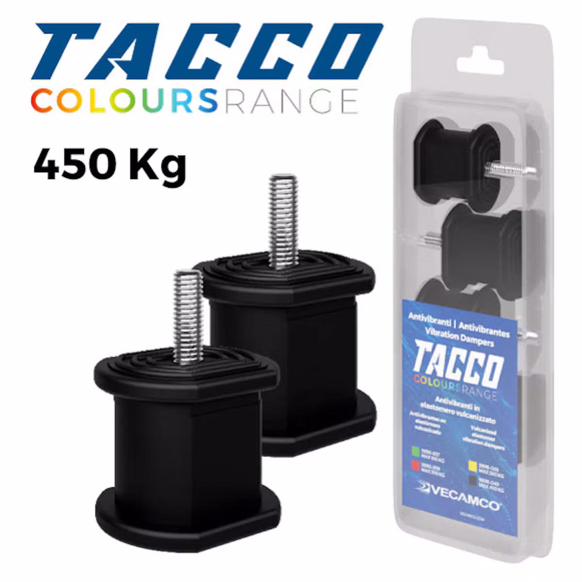 Värinänvaimenninsarja Vecamco Tacco 450kg 1