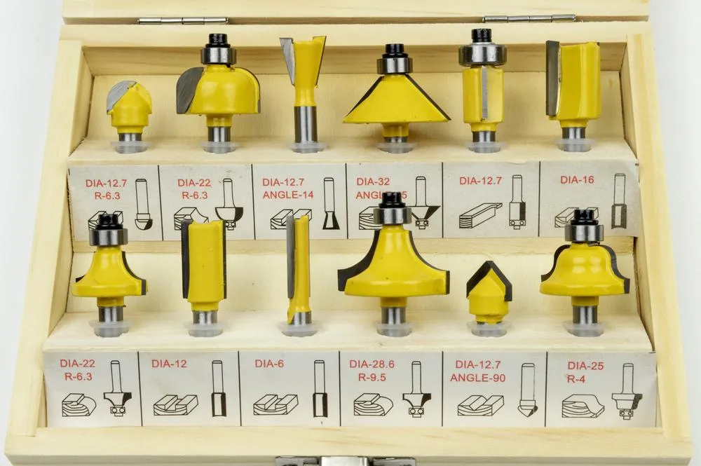 Procat Jyrsinteräsarja 12 osaa 6 mm karalla puulaatikossa 2