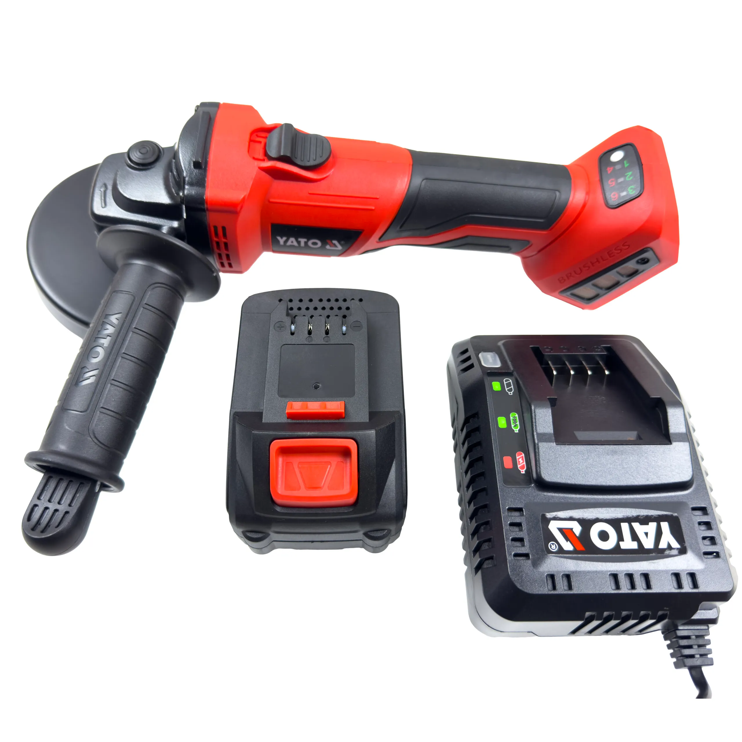 Yato Akkukulmahiomakone 18V 125 mm + 4 Ah akku ja laturi 3