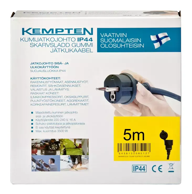 Jatkojohto 1-os, 5 m, IP44 2