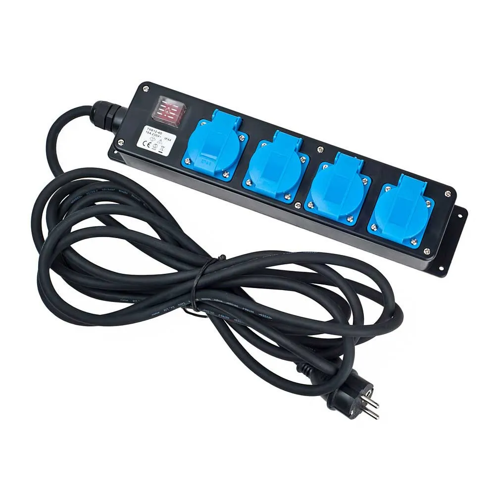 Jatkojohto kytkimellä, 4 x Schuko 1